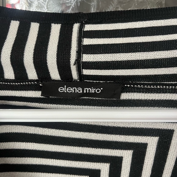 Elena Miro Monochrome Striped Knit | Designer Sweater | Size L - Picture 3 of 5